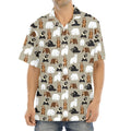 Cute Bear Pattern Print Aloha Shirt