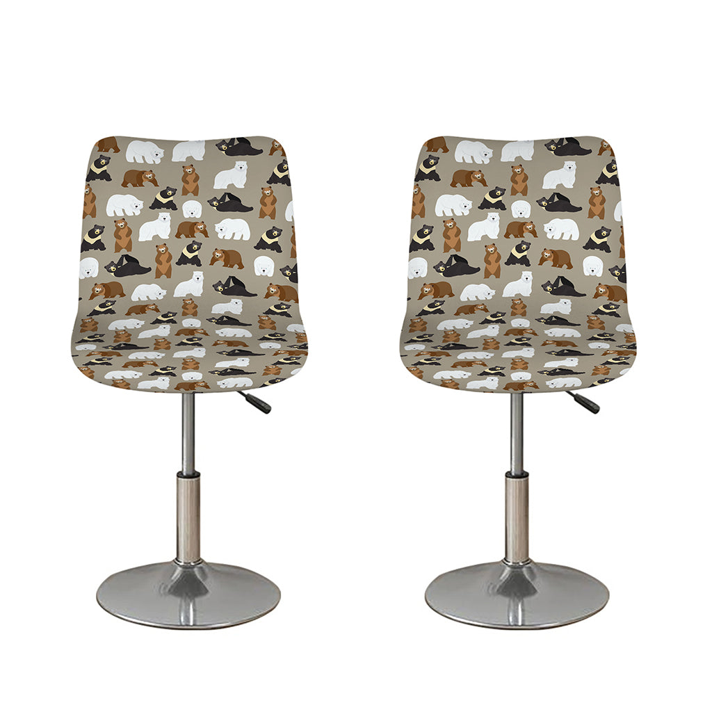 Cute Bear Pattern Print Bar Stool Covers