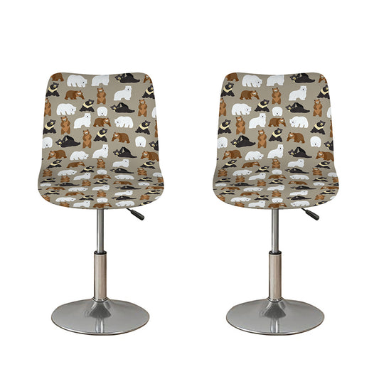 Cute Bear Pattern Print Bar Stool Covers