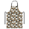 Cute Bear Pattern Print Bib Apron With Pocket