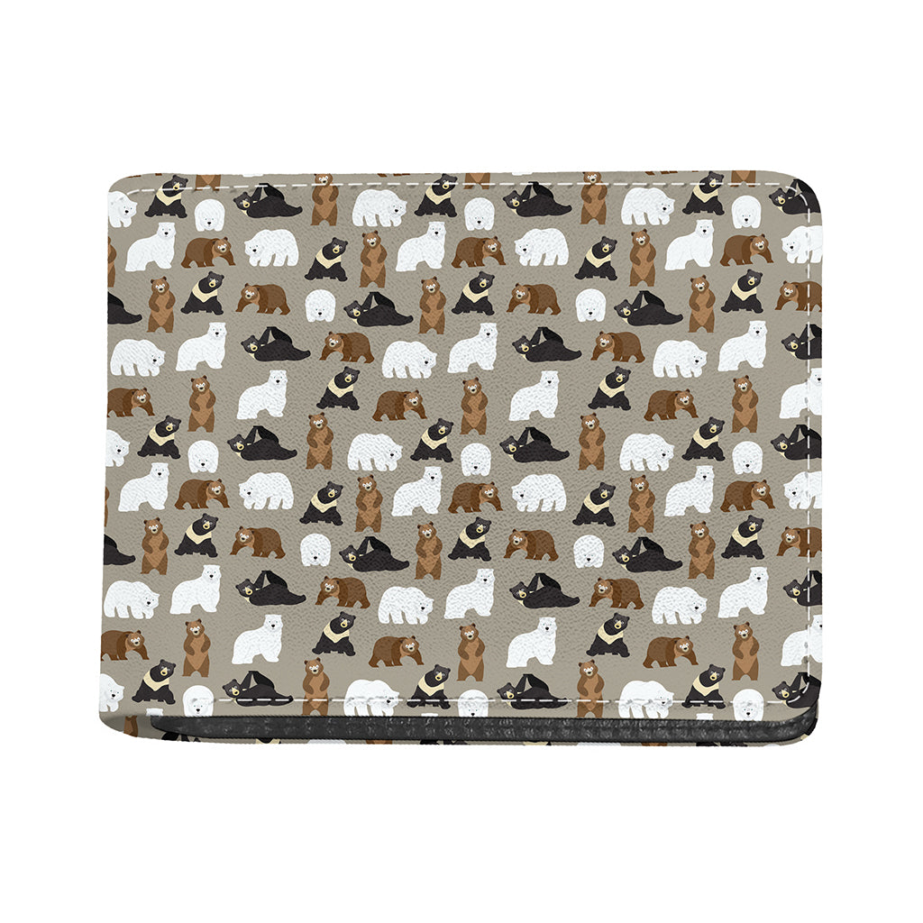Cute Bear Pattern Print Bifold Wallet