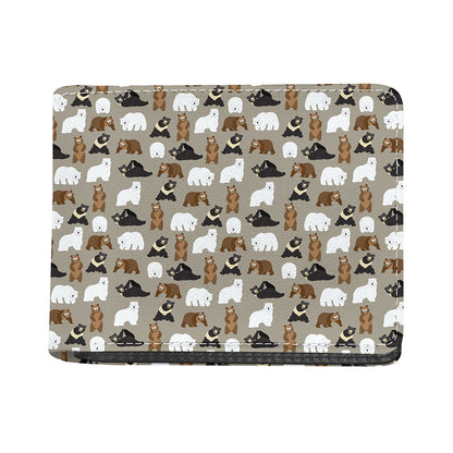 Cute Bear Pattern Print Bifold Wallet