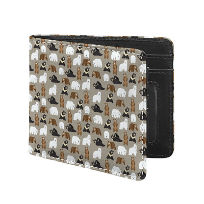 Cute Bear Pattern Print Bifold Wallet