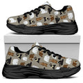 Cute Bear Pattern Print Black Chunky Shoes