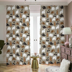 Cute Bear Pattern Print Blackout Pencil Pleat Curtains