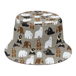 Cute Bear Pattern Print Bucket Hat