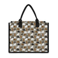 Cute Bear Pattern Print Canvas Tote Bag