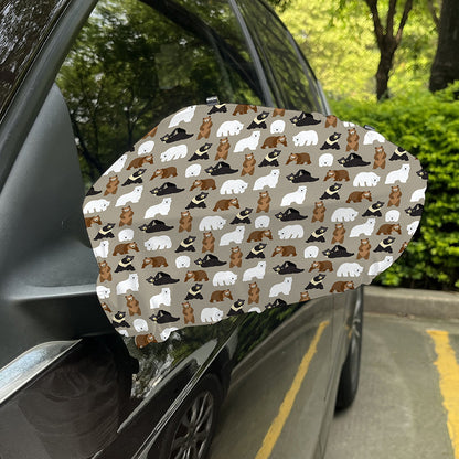 Cute Bear Pattern Print Car Side Mirror Covers