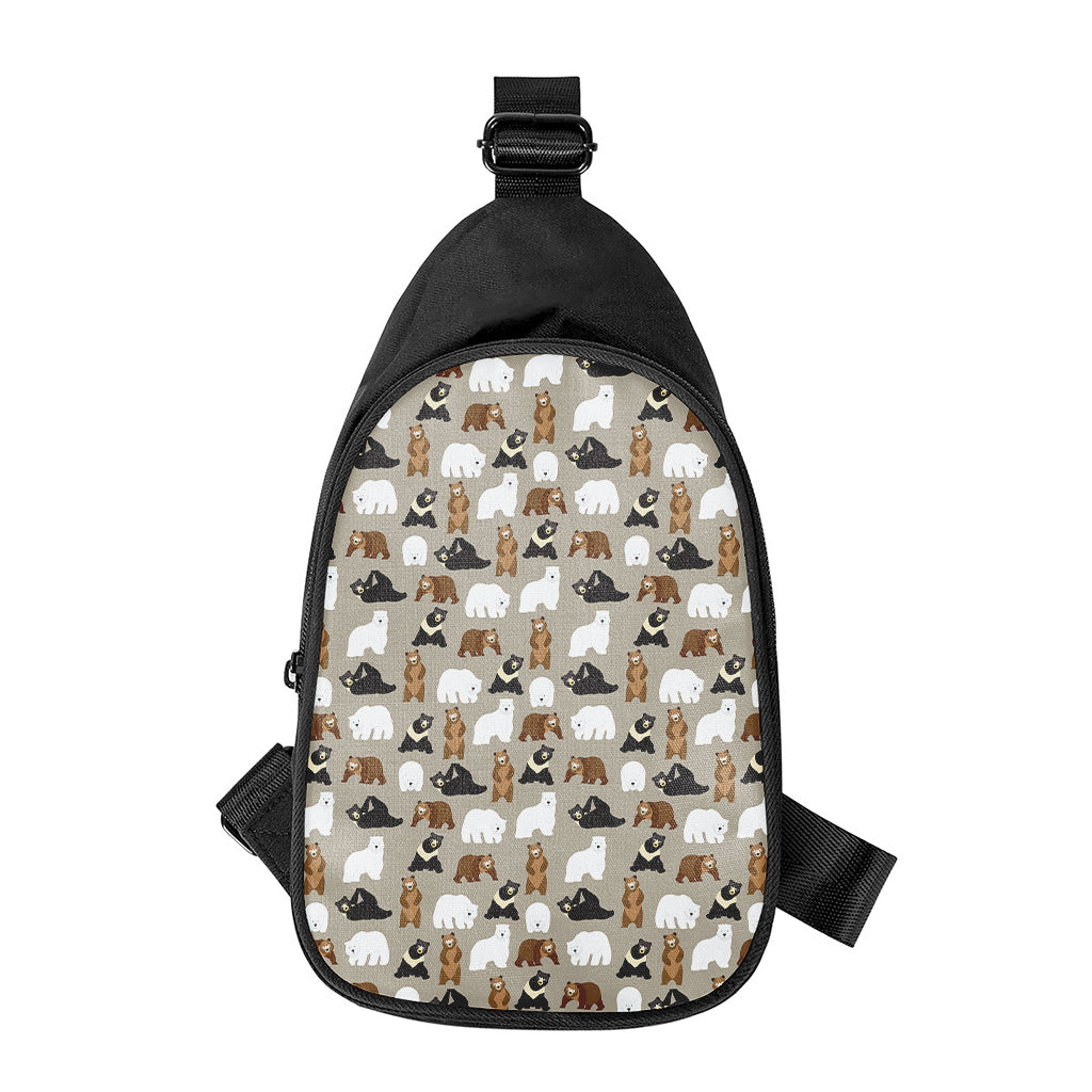 Cute Bear Pattern Print Chest Bag