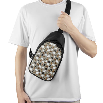 Cute Bear Pattern Print Chest Bag