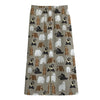 Cute Bear Pattern Print Cotton Front Slit Maxi Skirt