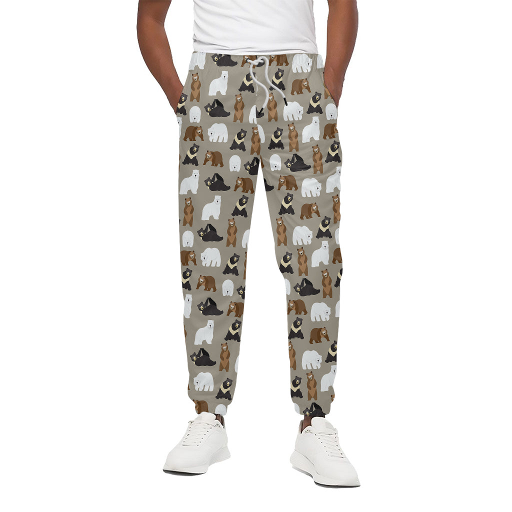 Cute Bear Pattern Print Cotton Pants