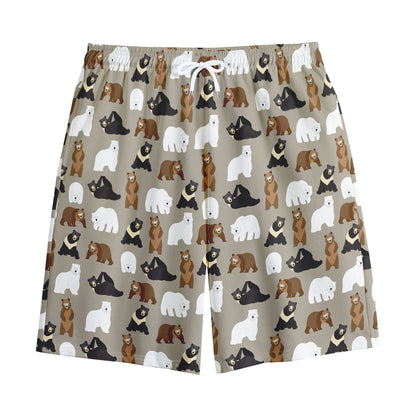 Cute Bear Pattern Print Cotton Shorts