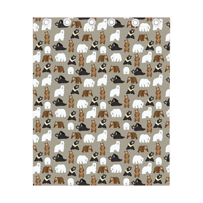 Cute Bear Pattern Print Curtain