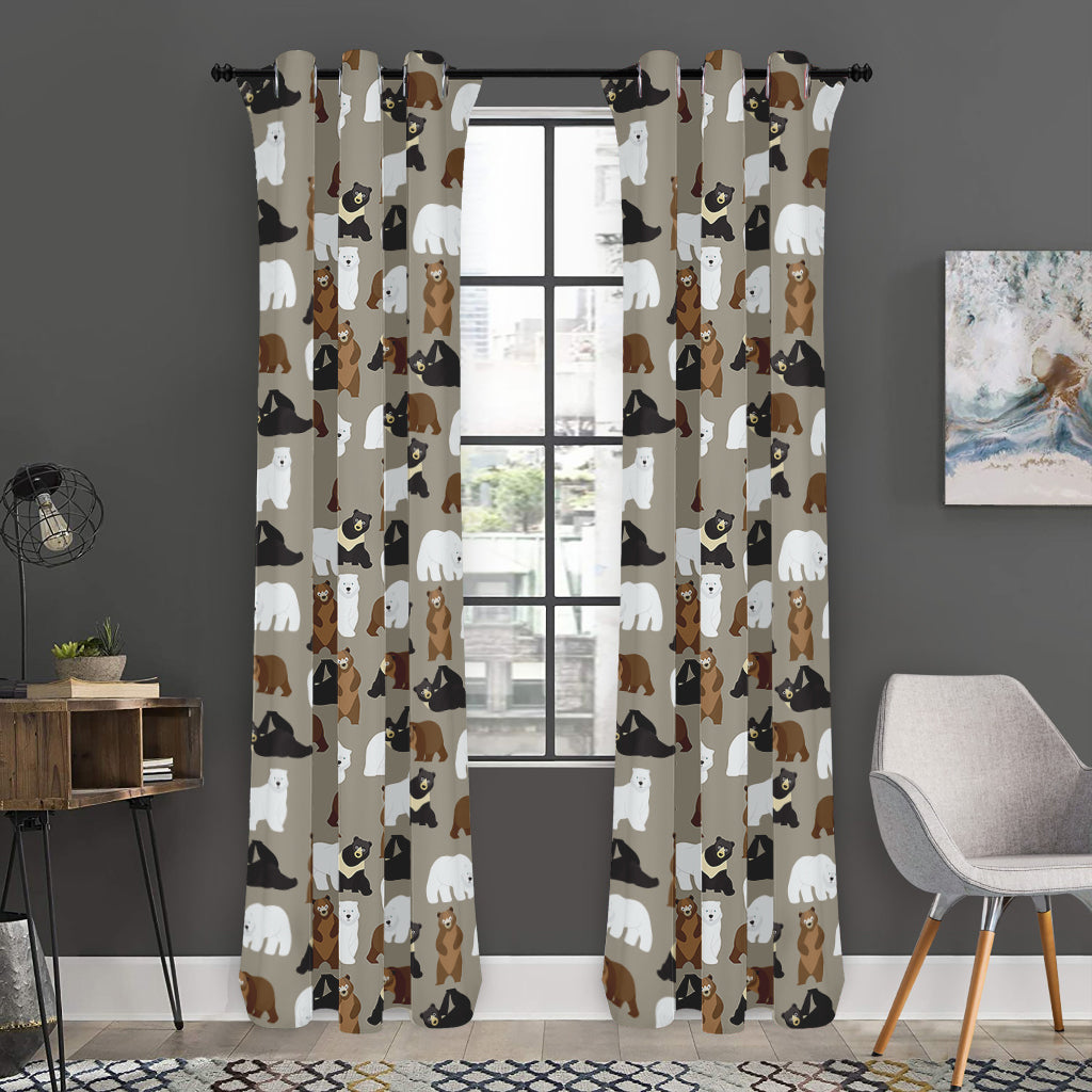 Cute Bear Pattern Print Curtain
