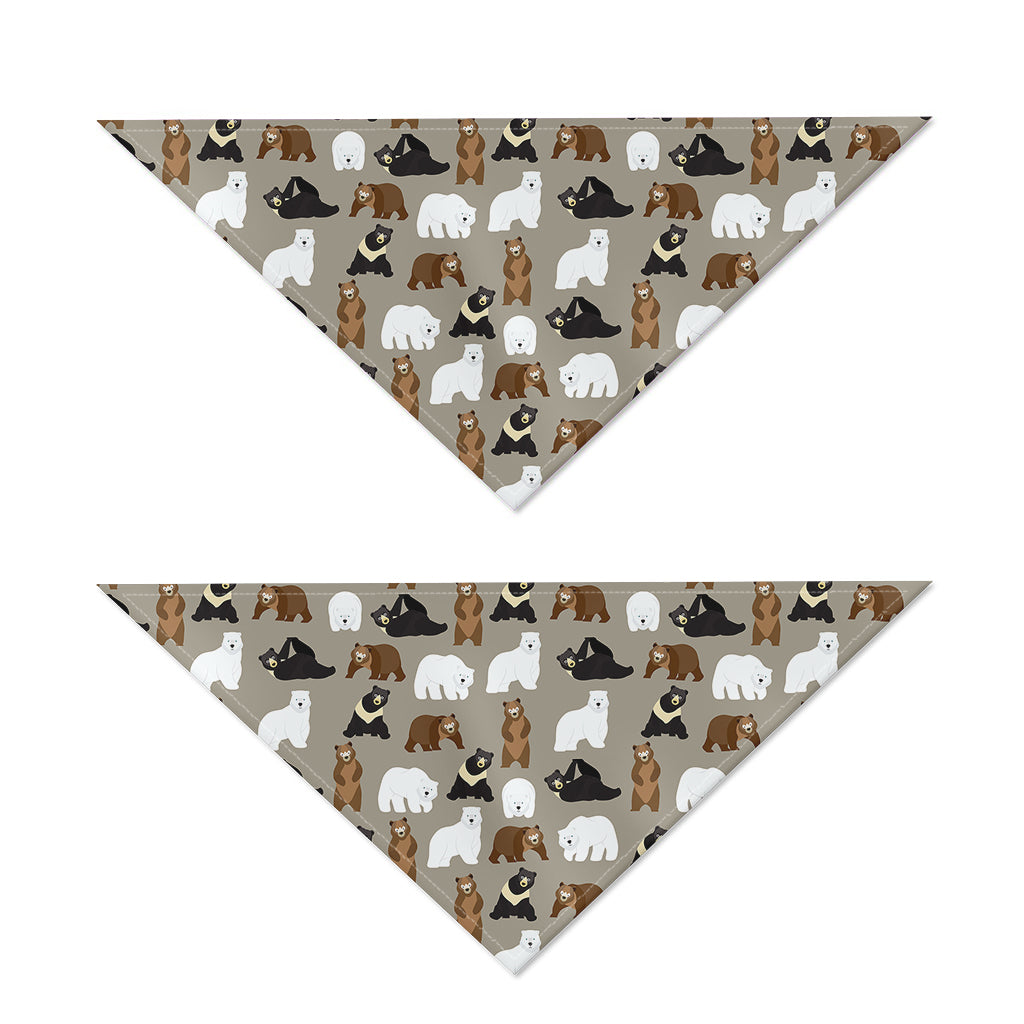 Cute Bear Pattern Print Dog Bandana