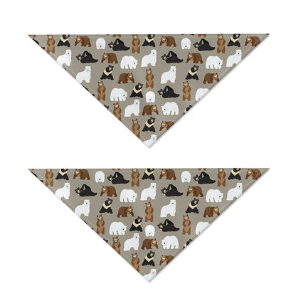 Cute Bear Pattern Print Dog Bandana