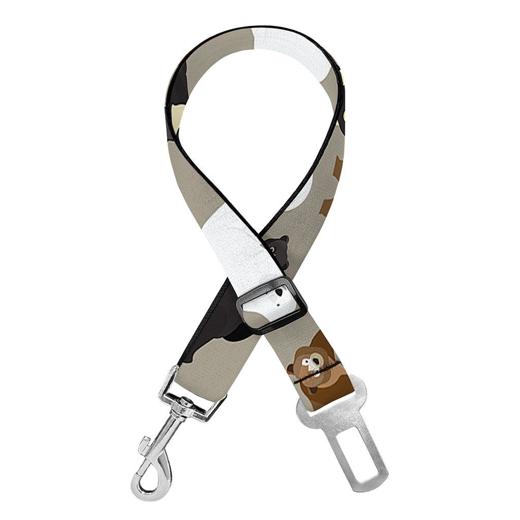 Cute Bear Pattern Print Dog Seat Belt