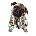 Cute Bear Pattern Print Dog Zip Up Hoodie