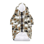 Cute Bear Pattern Print Dog Zip Up Hoodie
