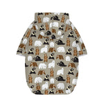 Cute Bear Pattern Print Dog Zip Up Hoodie