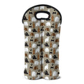 Cute Bear Pattern Print Double Neoprene Wine Tote