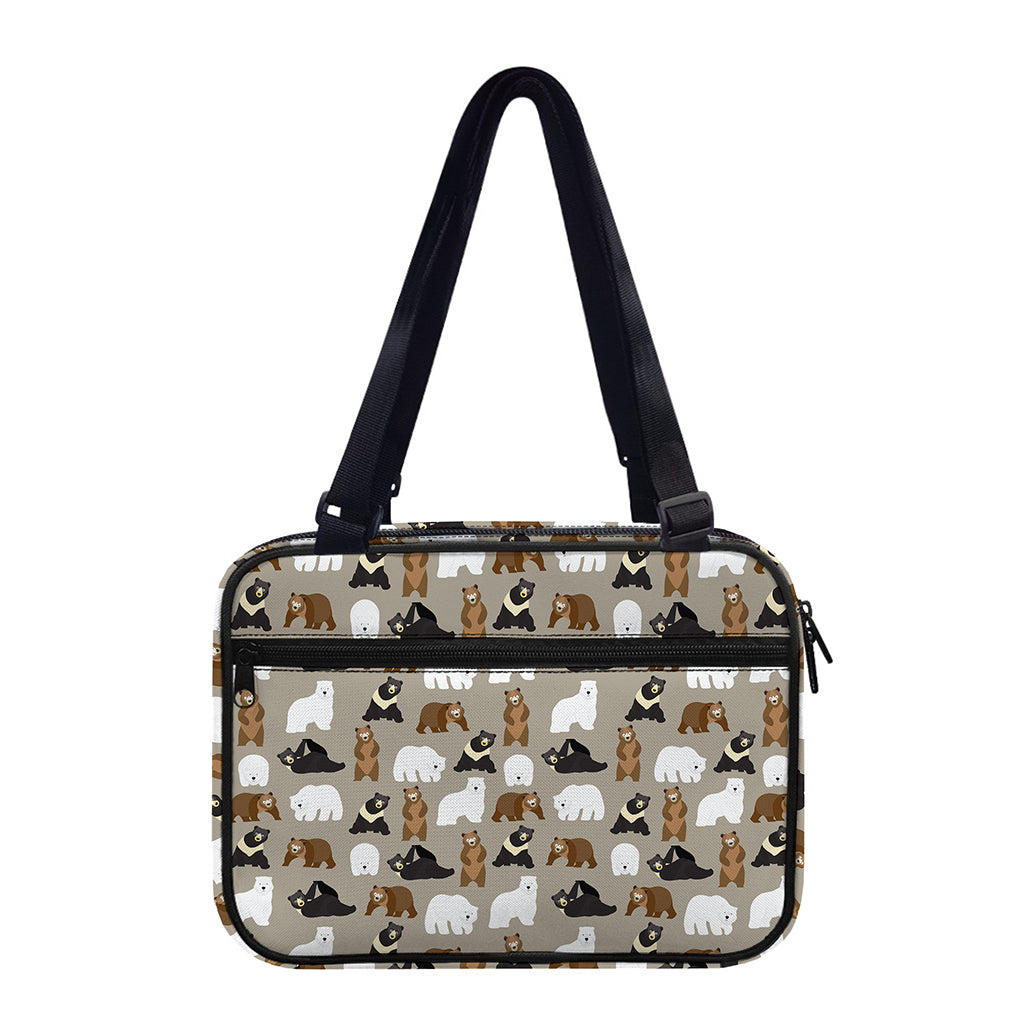Cute Bear Pattern Print Double Strap Bible Bag