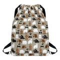 Cute Bear Pattern Print Drawstring Backpack