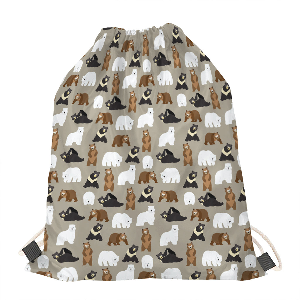 Cute Bear Pattern Print Drawstring Bag