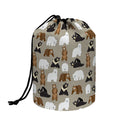 Cute Bear Pattern Print Drawstring Makeup Bag