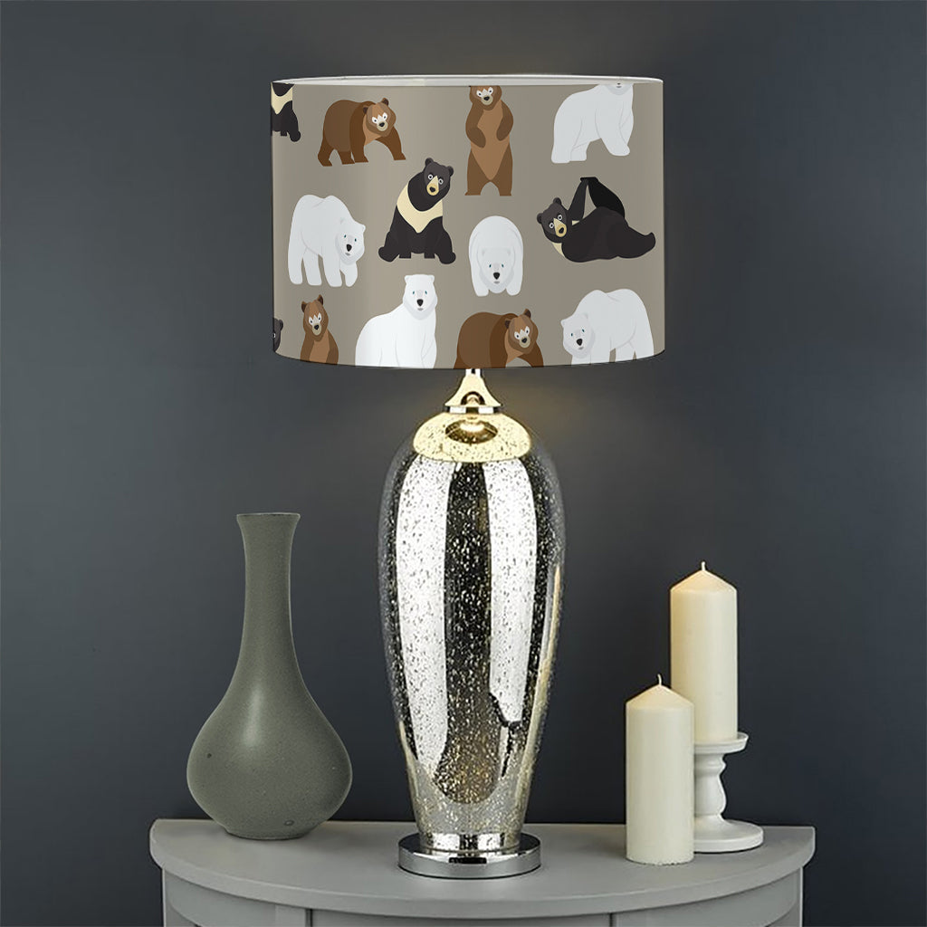 Cute Bear Pattern Print Drum Lamp Shade