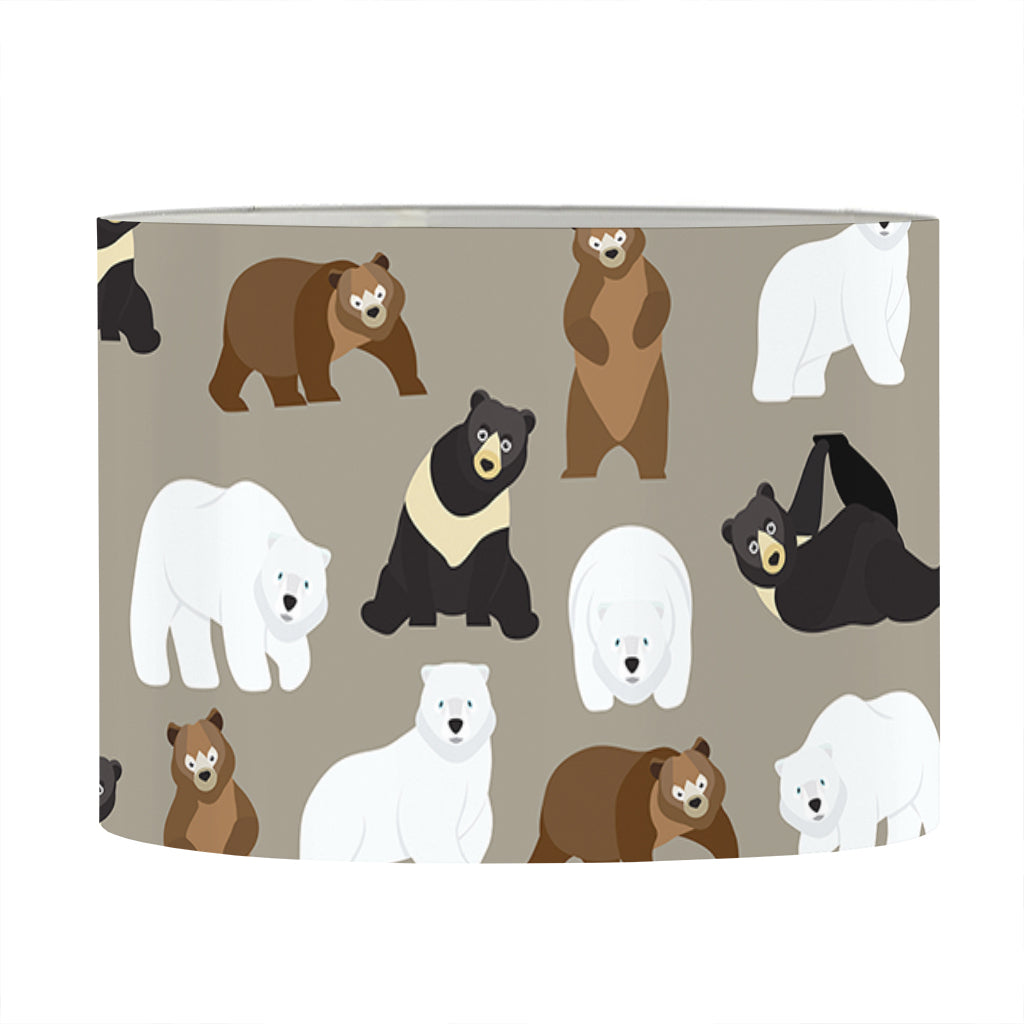 Cute Bear Pattern Print Drum Lamp Shade