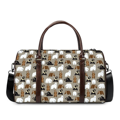 Cute Bear Pattern Print Duffle Bag