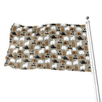 Cute Bear Pattern Print Flag