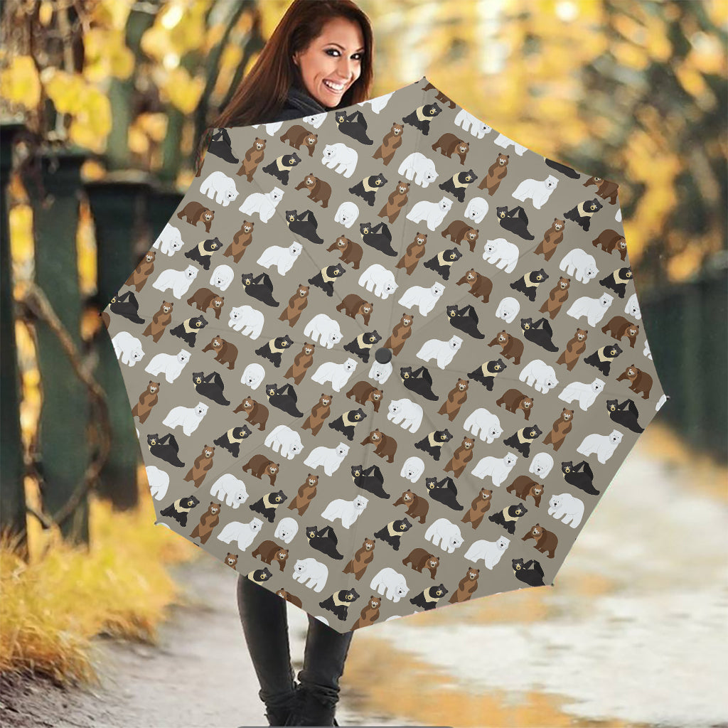 Cute Bear Pattern Print Foldable Umbrella