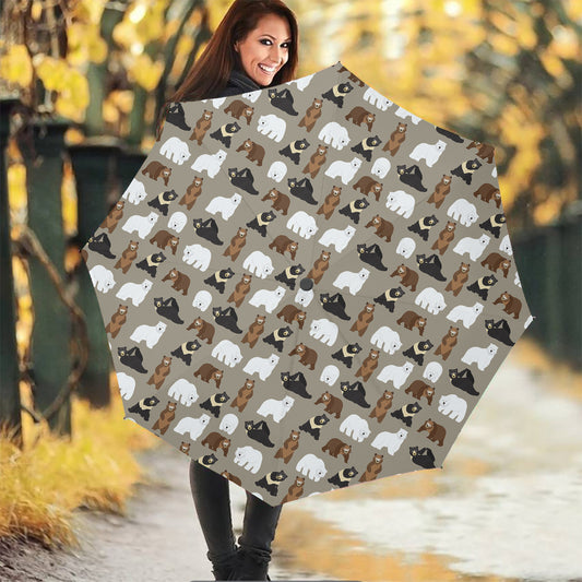 Cute Bear Pattern Print Foldable Umbrella
