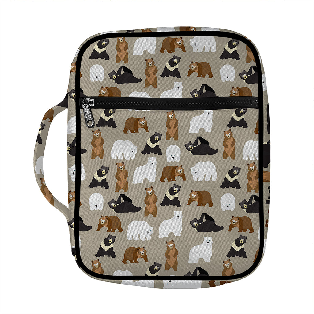 Cute Bear Pattern Print Front Pocket Bible Bag