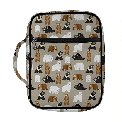 Cute Bear Pattern Print Front Pocket Bible Bag