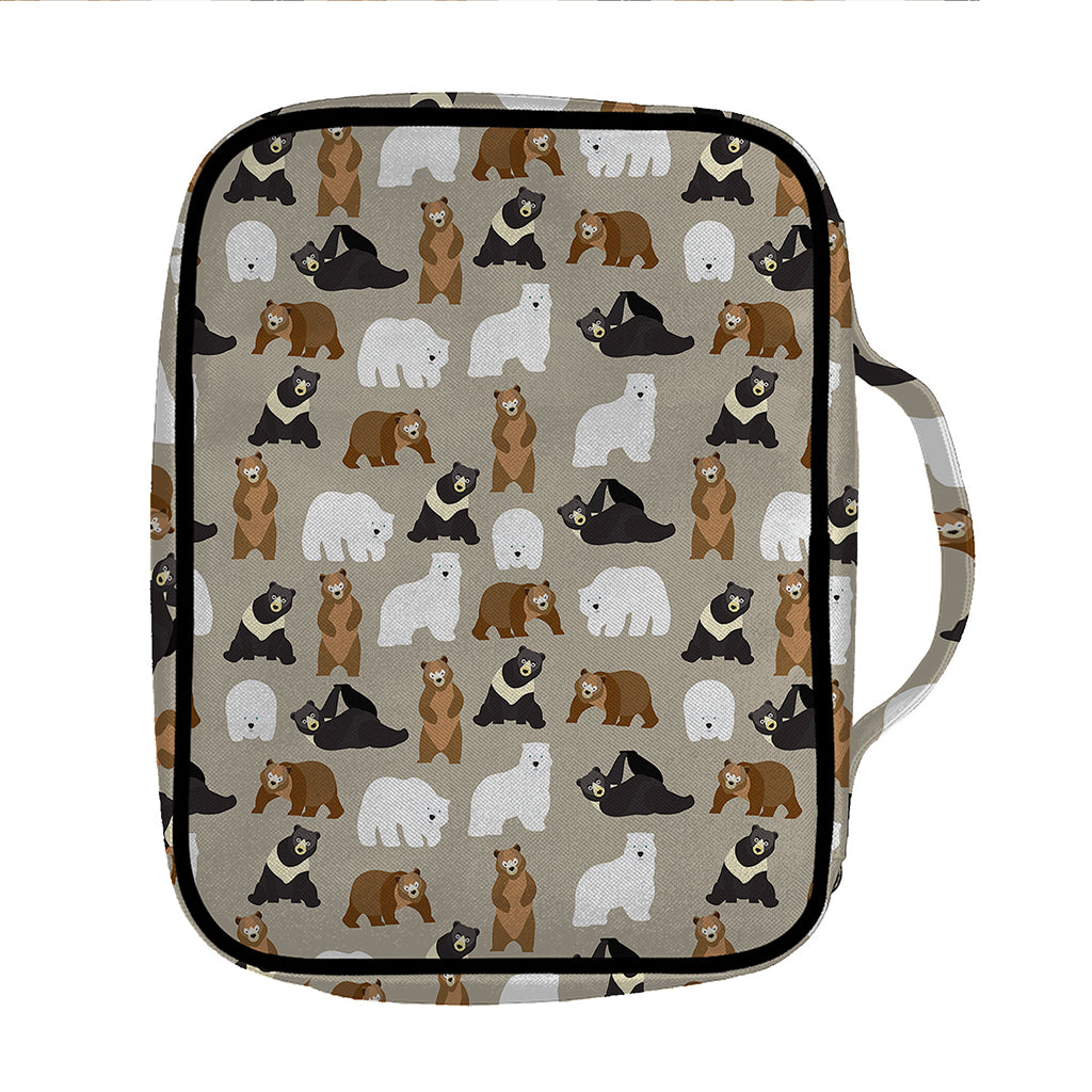 Cute Bear Pattern Print Front Pocket Bible Bag