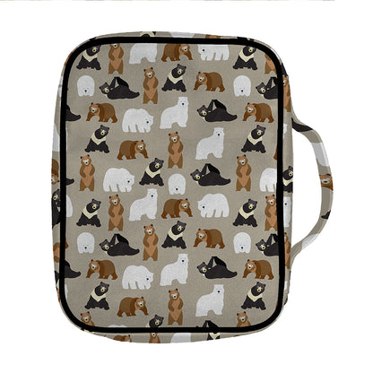 Cute Bear Pattern Print Front Pocket Bible Bag