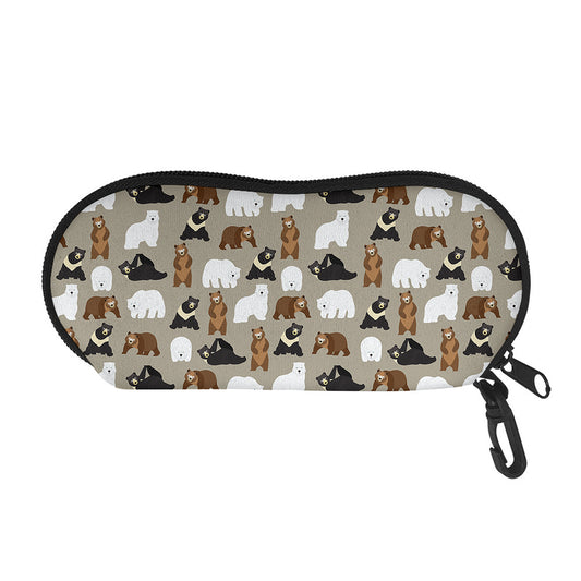Cute Bear Pattern Print Glasses Case