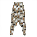 Cute Bear Pattern Print Hammer Pants
