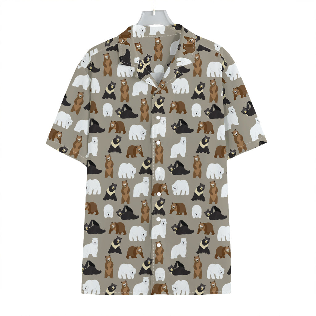 Cute Bear Pattern Print Hawaiian Shirt