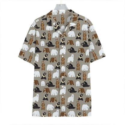 Cute Bear Pattern Print Hawaiian Shirt
