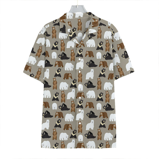 Cute Bear Pattern Print Hawaiian Shirt