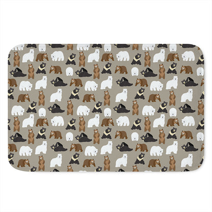 Cute Bear Pattern Print Indoor Door Mat
