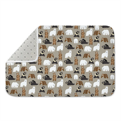Cute Bear Pattern Print Indoor Door Mat