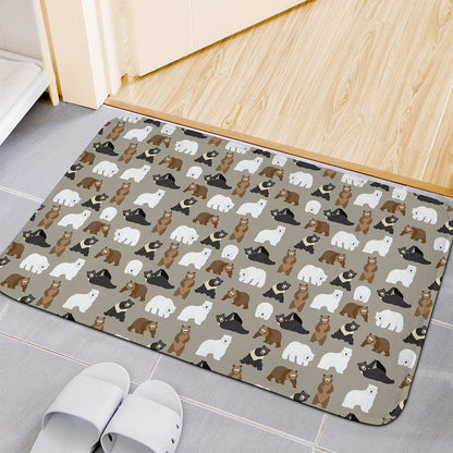 Cute Bear Pattern Print Indoor Door Mat