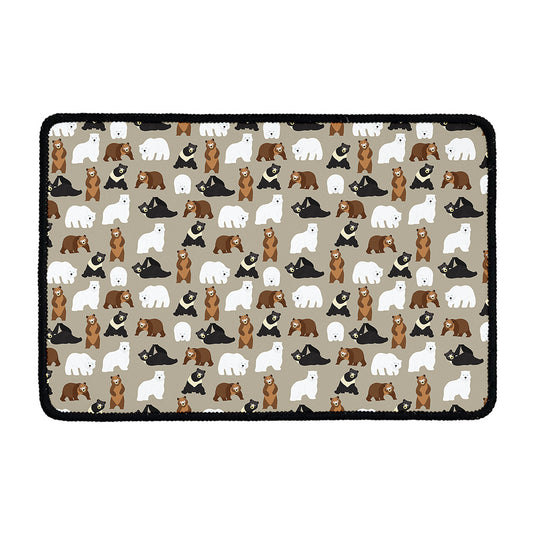 Cute Bear Pattern Print Kitchen Mat
