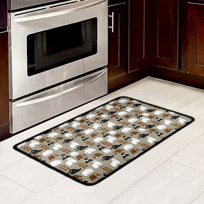 Cute Bear Pattern Print Kitchen Mat